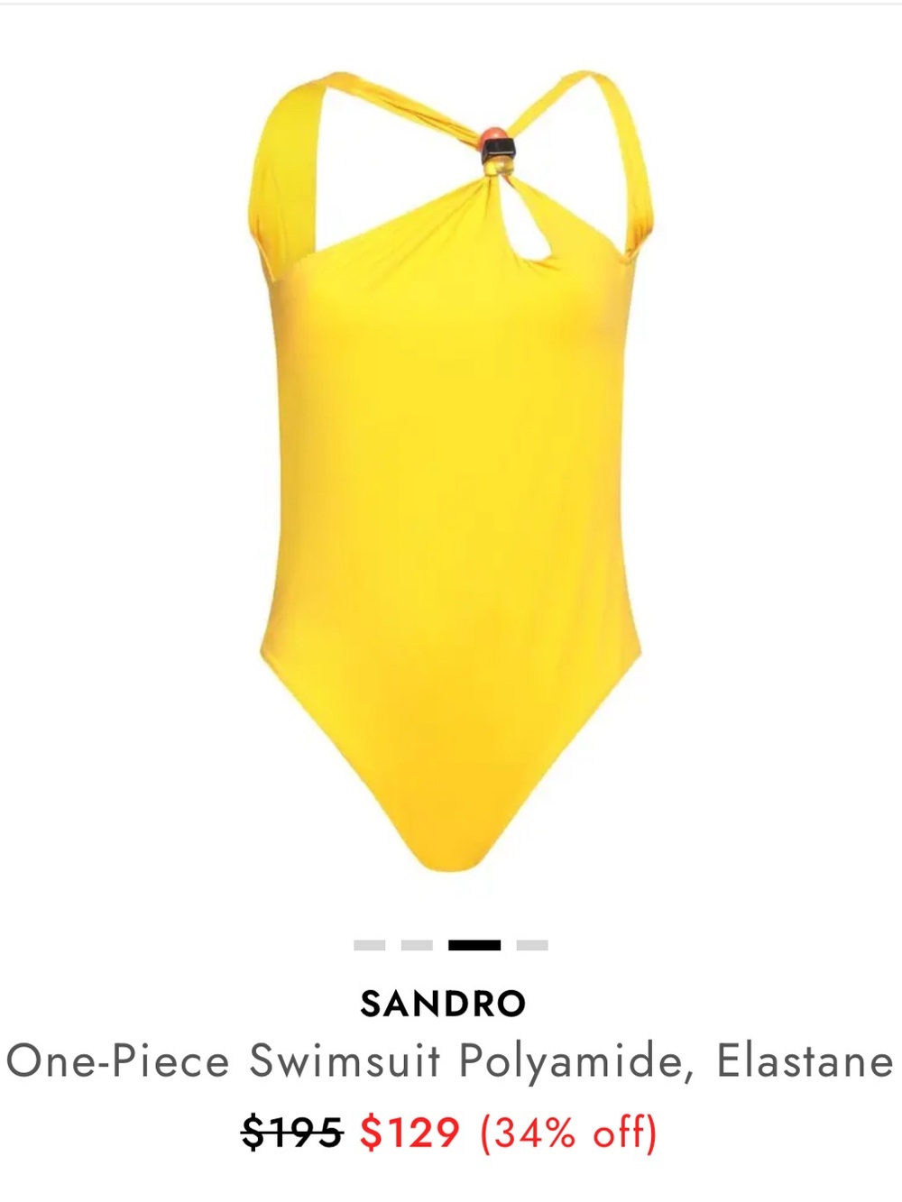 Sandro Yellow One-Piece Swimsuit with Knotted Halter